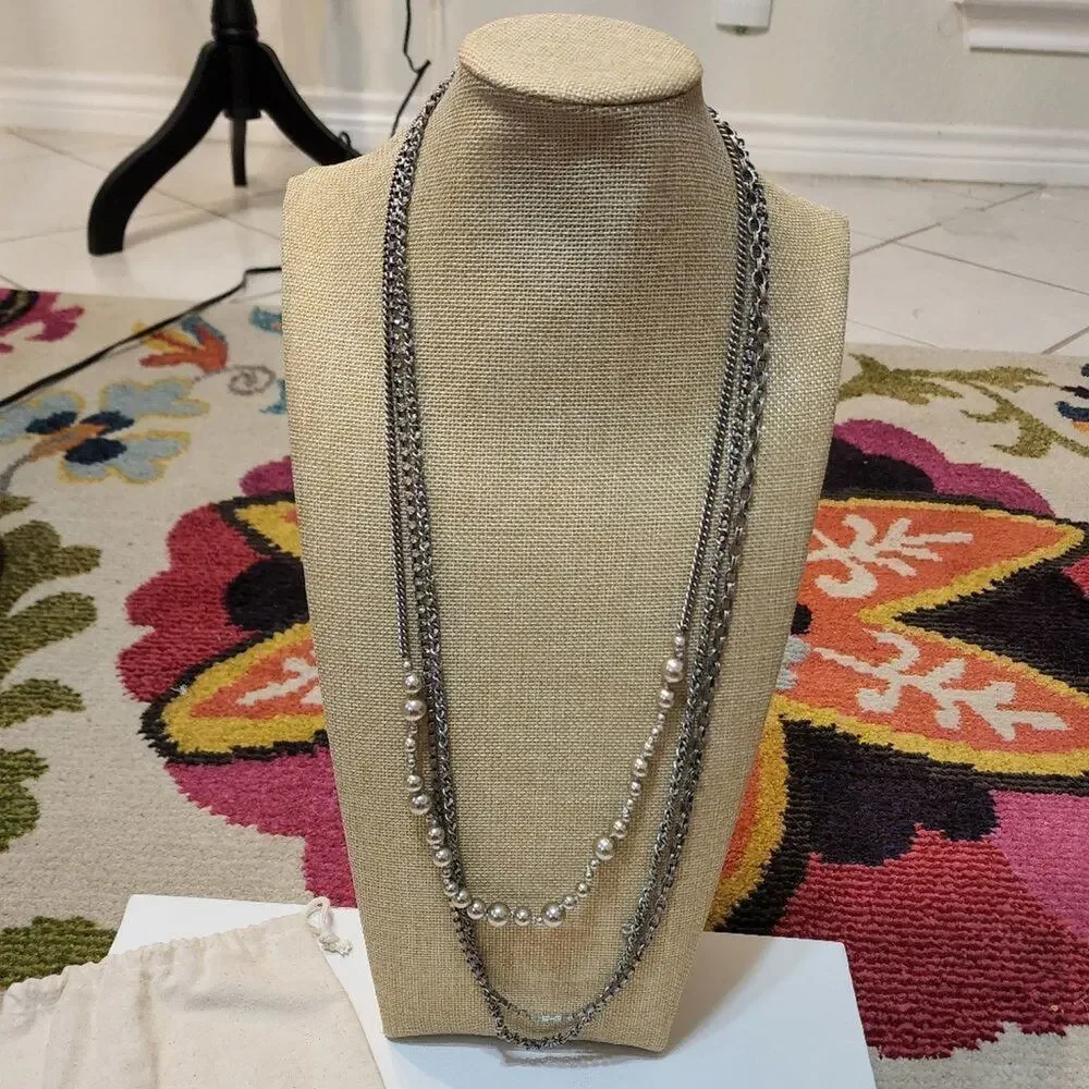 J. Crew faux‎ pearl triple strand necklace